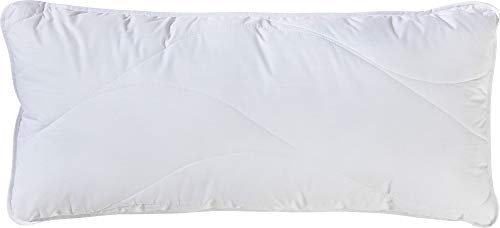 Erwin Müller Kopf-Kissen Lech, Inlett mit Faserfüllung weiß Größe 40x80 cm - optimaler Feuchtigkeitsabtransport, pflegeleicht, waschbar, in ergonomischer Wellensteppung