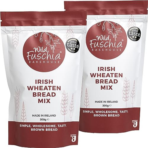Wild Fuschia Bakehouse Irish Wheaten Bread Mix - Brown Soda Bread Baking Mix - Vegan-Friendly Baking Kit by Artisan Bakers for Scrumptious Brown Bread - Pouch Makes 1lb Loaf