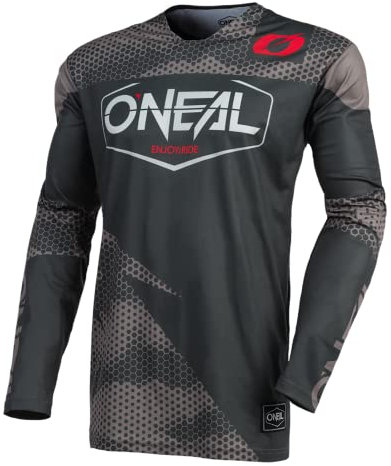 O'NEAL | Motocross-Trikot | Enduro Motorrad | Schnell trocknendes Performance-Material, kragenloses Design, Athletische Passform | Jersey Mayhem Covert | Erwachsene | Charcoal Grau | Größe XL