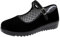 missfiona Womens Black Velvet Mary Jane Shoes China Dance Flat Cloth Work Walking Shoes Wide Fit (4, Black)