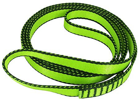 FOSER 18mm Nylon Kletterschlinge Runner, 23KN Nylon Seil, zum Klettern, Bergsteigen, Wandern, Downhill, Notfallausrüstung (Green(1pcs), 60cm/24in)