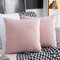 Sunia Housse de Coussin Velours, Lot de 2 taie d'oreiller Décorative Housses Coussin Carrés de Motif Uni, Housses d'oreiller Modernes pour Maison Salon Canapé Décoration Chambre, 40x40cm Rose