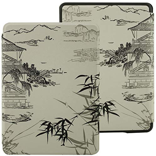 Étui en Cuir pour Kindle Paperwhite 4(10Ème Génération - Modèle 2018), JMH Housse De Protection Intelligente avec Dragonne/Réveil Automatique/Sommeil