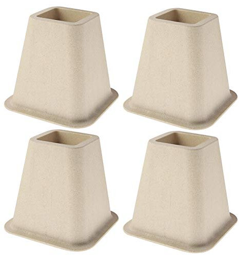6 Inch 4 Pcs Adjustable Furniture Risers, Stable and Non-slip Imitation Porcelain Chair Risers, for Bed Chair Desk Table Sofa, Bed Chair Sofa Riser Feet Lift Set, Bed Leg Elevators