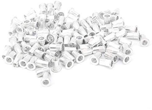 FTVOGUE 100pcs / Clad Tirar Tuercas remachadoras Cabeza plana de aluminio y Tuerca de remache vertical M3(M5*100pcs), nut