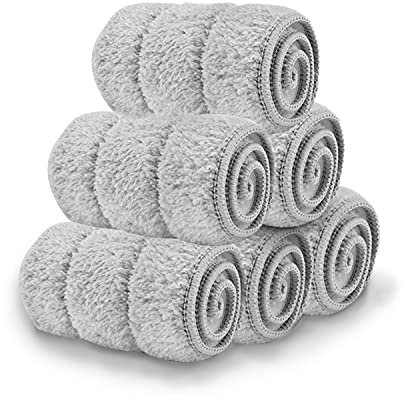 18 Inch Microfiber Floor mop Pads 6 Pack Microfiber Mop Replacement Heads for Wet Dry Mops Premium Floor Cleaning Pads Reusable Best Home Cleaning mops dust Hardwood Tile Kitchen
