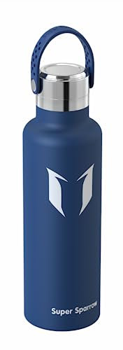 Super Sparrow Botella Agua Acero Inoxidable 18/10 - Botella Termica Ultraligera - 500ml - Termo Sin BPA, Botella Agua Niños, para Deporte, Viaje, Escuela, Exterior, Oficina, Hogar