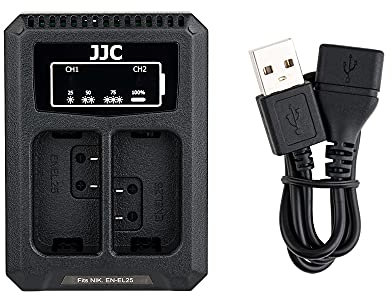 JJC Adaptateur USB Double Chargeur de Batterie pour Nikon Z30 Z50 Zfc Appareil Photo numérique pour Nikon EN-EL25