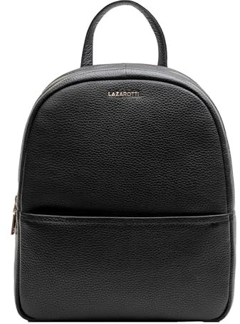 Lazarotti Bologna Leder Rucksack Damen | 2 Fächer & verstellbare Schultergurte | großer Cityrucksack 26 cm