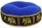 livasia Meditationskissen mit Thaiseide - Ø 45x15cm - Yogakissen mit Kapok, Pouf, Bodenkissen für Yoga und Zen Meditation, Sitzkissen für Garten und Balkon, Zafukissen (Blau/Schwarz/Elefanten Seide)