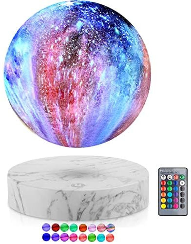 Vnemofey Schwebende Mondlampe, 16 Farben schwebende Mondlampe, 3D LED gedruckt rotierenden magnetischen Mond Licht frei drehen, Home Office Dekoration, Urlaub Geschenk