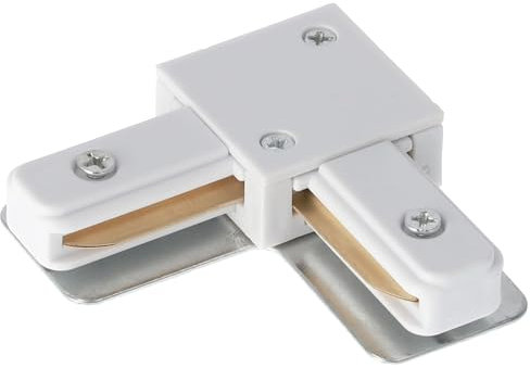 EDO - SEVA Schienensystem Rail - L-Winkelverbinder für Decken-Stromschiene, Weiß – L-Verbindung für 1-phasige Lichtschiene – SEVA L Connector, Schienenbeleuchtung für Wohnzimmer Schlafzimmer