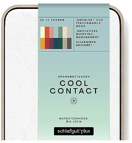 schlafgut Cool Contact Microfaser Spannbettlaken bis 130x200cm, Full-White kühlend kalt