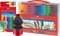 Faber-Castell 155560 - Filzstift Connector in Koffer, 60-teilig Malset inkl. 12 Jumbo Grip Buntstifte und Spitzdose