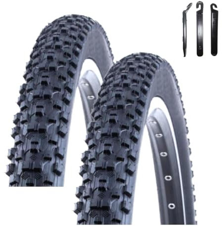 2 x Kenda K-1027 MTB Fahrradmantel Fahrradreifen Schwarz 54-559 (26 x 2,10) inkl. Reifenheber