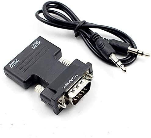 Xingdianfu Adaptador HDMI a VGA con Audio,Salida de Fuente HDMI de PC a TV/Monitor con Interfaz VGA, HDTV 1080p convertidor Adaptador de vídeo para Ordenadores, Portátiles, PC