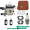 DUOJIN Kit Carburador para STIHL FS38 FS45 FS46 FS45C FS46C FS55C FS55 FS55R FS55RC FS74 FS75 FS80 FS85 KM55 HL45 KM55R Kit Reemplazo de desbrozadora Cortacésped Carburador C1Q-S97