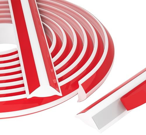 Flexible Zierleiste Selbstklebender Deckenleisten, TPE Dreieck Winkelleiste Zierleiste für Fliesenkanten Decken und Wandübergang, Weiß Abschlussleiste Küchenarbeitsplatte für Wandkanten (5M,27mm*20mm)