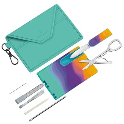 VICTORINOX Swiss Card Classic, 10 Fonctions, Swiss Made, Outil Multifonction pour Femmes, y c. Porte-Cartes et Porte-Clés, Sydney Style (Turquoise, Lilas)
