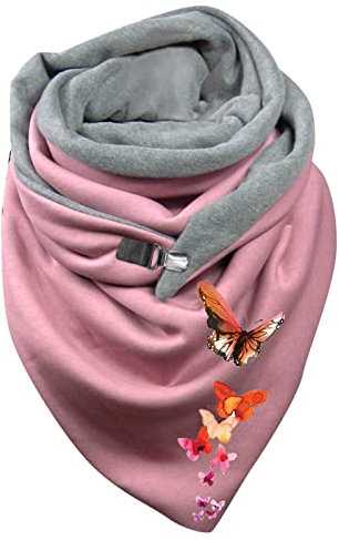 MGSFGlk Dreiecksschal Damen Herbstschal Elegant Stola Flauschig Schal Dreieck Loop Schlauchschal Warmer Wickelschal Karo Karoschal Mit Button Dreieckstuch Soft Übergroßer Chultertuch Valentinstag