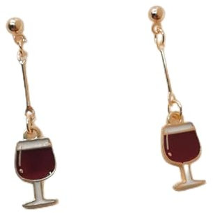 Wein-Bier-Ohrringe, Lebensmittel-Ohrringe, Mini-Lebensmittelschmuck, handgefertigter Schmuck, Lebensmittelschmuck, Geschenke für Weinliebhaber