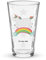 Mr. & Mrs. Panda Premium Trinkglas Einhorn Regenbogen, Premium Glas, 475 ml