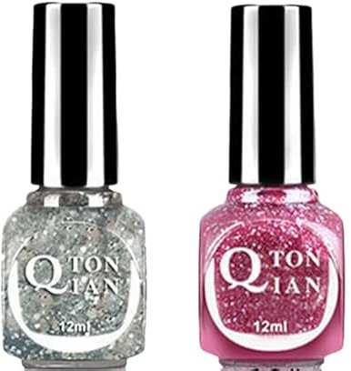 Jelly Nude Pink Milky White Rose 2PCS Nail Polish Sheer Clear Crystal Translucent French Manicure Nail Polish Kit