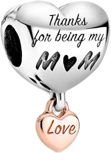TCZNAF Danke Mom Armband Charms für Europäische Armbänder Halsketten Muttertag Bead Charm für Damen Schmuck Geschenk