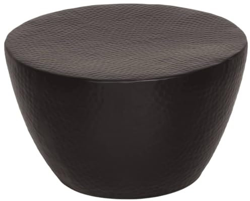 vidaXL Couchtisch, Tisch Sofatisch für Wohnzimmer, Wohnzimmertisch mit viel Platz, Beistelltisch Kaffeetisch Teetisch, Aluminium Gehämmert Schwarz