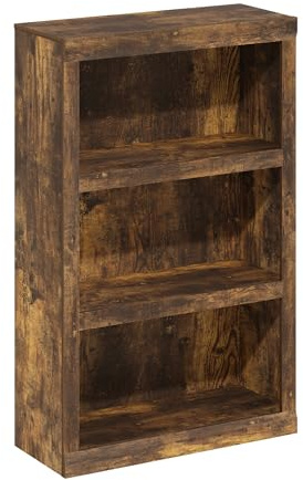 Furinno Rail 3-stufiges Bücherregal mit offenem Regal, Bernstein Kiefer