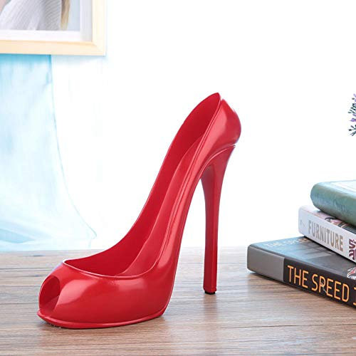 wine Tabletop s Novelty High Heel Shoe Wine Bottle Holder Storage Home Decor(Red)