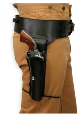 Generic Mittelalterliches Pistolenholster aus PU-Leder, beidhändig, schwarz, Einheitsgröße, Schnallenverschluss, perfekt für Cosplay, Halloween, Theateraufführungen