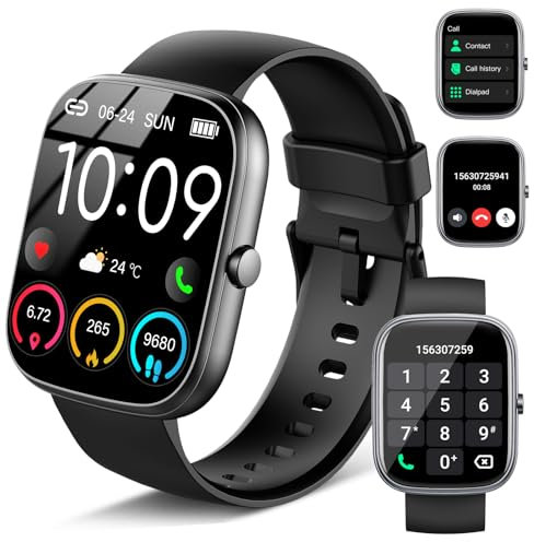 Smartwatch Uomo Donna, 1.91 Orologio Fitness con Effettua/Risposta Chiamate, 110+ Sportive Fitness Tracker con Contapassi Sonno Cardiofrequenzimetro, Impermeabil Orologio Smart Watch per Android iOS