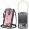 Casecond Handytasche zum Umhängen Geldbörse Universal Crossbody Handy Tasche Kleine Umhängetasche Damen mit Handgelenkkette Metall Handykette Kamera Fenster für iPhone 16 Samsung Bis zu 7.5 Schwarz