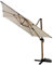 JSH Garden Cantilever Parasol with Led Solar Lights | Large Wood Look Square Overhanging Patio Sun Shade Umbrella with Crank Handle and Tilt for Balcony and Outdoor | 2.5m x 2.5m, Beige