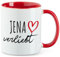 Huuraa Teetasse Jena verliebt Geschenk 330ml Rot Jena Präsent
