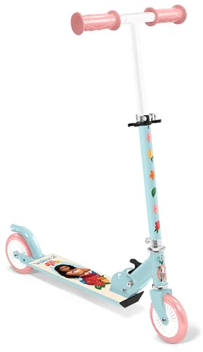 Trottinette Pliable VAIANA 2 roulement a Billes ABEC 5 - Frein arrière au Pied - Hauteur Ajustable - Plateau Aluminium antidérapant -poignées Mousse, NC, Rose-Bleu