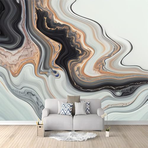 Papier Peint Motif De Marbre Fluide Abstrait Art Minimaliste Panoramique Peinture Murale Interieur pour Salon Chambre à Coucher D'Enfant Maison Décoration Murale 250x175 cm