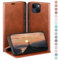 HUOUH für iPhone 15 6.1 Hülle mit RFID Schutzhülle aus Lederhülle Handyhülle,Kartenfach Leder ständer Handy hülle,360 Grad Schutz Cover für Apple 15 Klapphülle Wallet Case Hellbraun