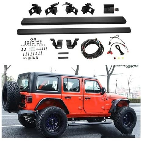Compatible avec Jeep Wrangler JK JL 2/4 porte 2007 – 2023, pédale de moteur électrique, marchepied latéral, barre Nerf(18-23 year 2door)