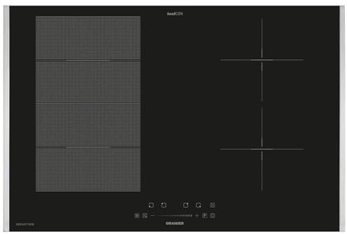 Oranier FlexX-Induktion 80 cm KXI480 autark - Brückenfunktion & Slider Bedienung - großes Induktionskochfeld mit 1 Paar Seitenleisten aus Edelstahl