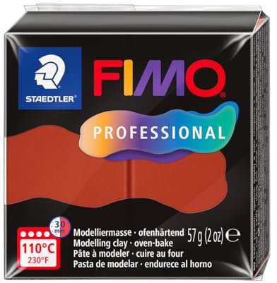 STAEDTLER FIMO Professional 8040 ofenhärtende Modelliermasse, speziell für Profis und Künstler, Einzelprodukt terrakotta, 8040-74