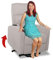 Mendler Fernsehsessel HWC-K62, Relaxsessel TV-Sessel Liege, Liegefunktion Aufstehhilfe, Metall Stofff/Textil Cord - hellgrau