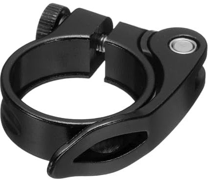 sourcing map Bike Seat Post Clamp 34.9mm Bicycle Clamp Aluminum Alloy Quick Release Seat Post Collar for Diameter 30.4 to 31.6mm Bicycle Mountain Road Bike Tube, Black