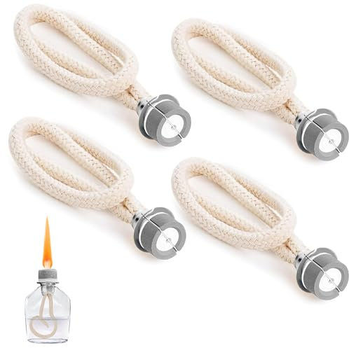 ATSGJLZN 4 Stück Docht für Öllampen,Öllampe Docht für Lampe Berger Katalytischen,16 cm (Silber)