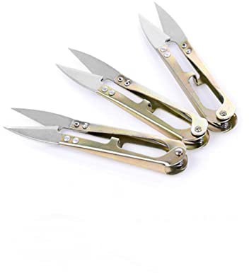 NUOBESTY Fadenschere Mit Feder Rostfrei Präzise Schnittklinge U-förmig Für Nähen Und Basteln Einsetzbar Für Garn Stoff Und Stickereifäden Zufällige Farbe