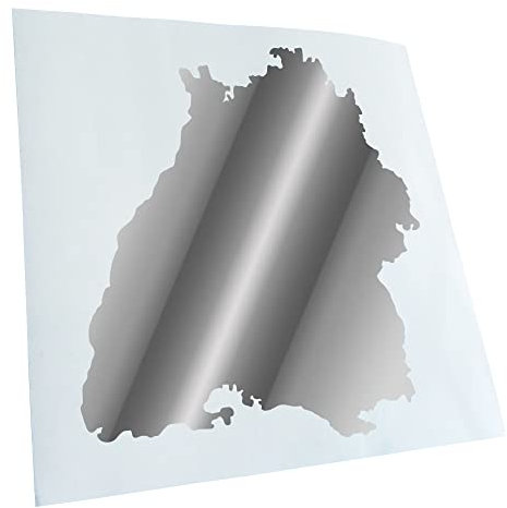 Kiwistar - Autoaufkleber - Chrom - Baden - Württemberg Silhouette 10 x 11 cm in 15 Farben - Neon + Chrom! - Aufkleber für Auto,