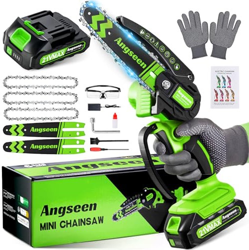 6 Inch Mini Chainsaw Cordless Chainsaw with 2000mAh Battery & 2 Chains