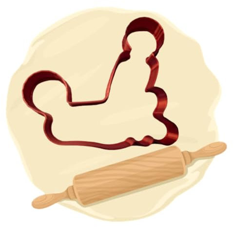 Keksausstecher aus dem 3D Druck in vielen verschiedenen Farben - Motiv: Kamasutra (Silk Rot)