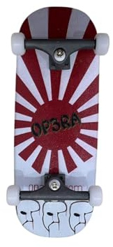 Pro Fingerboard Komplettes vormontiertes Set mit 34x96mm, soliden Metall-Trucks, Lagerrädern - OP3RA Fingerboard Anfängerserie (Red Rays)